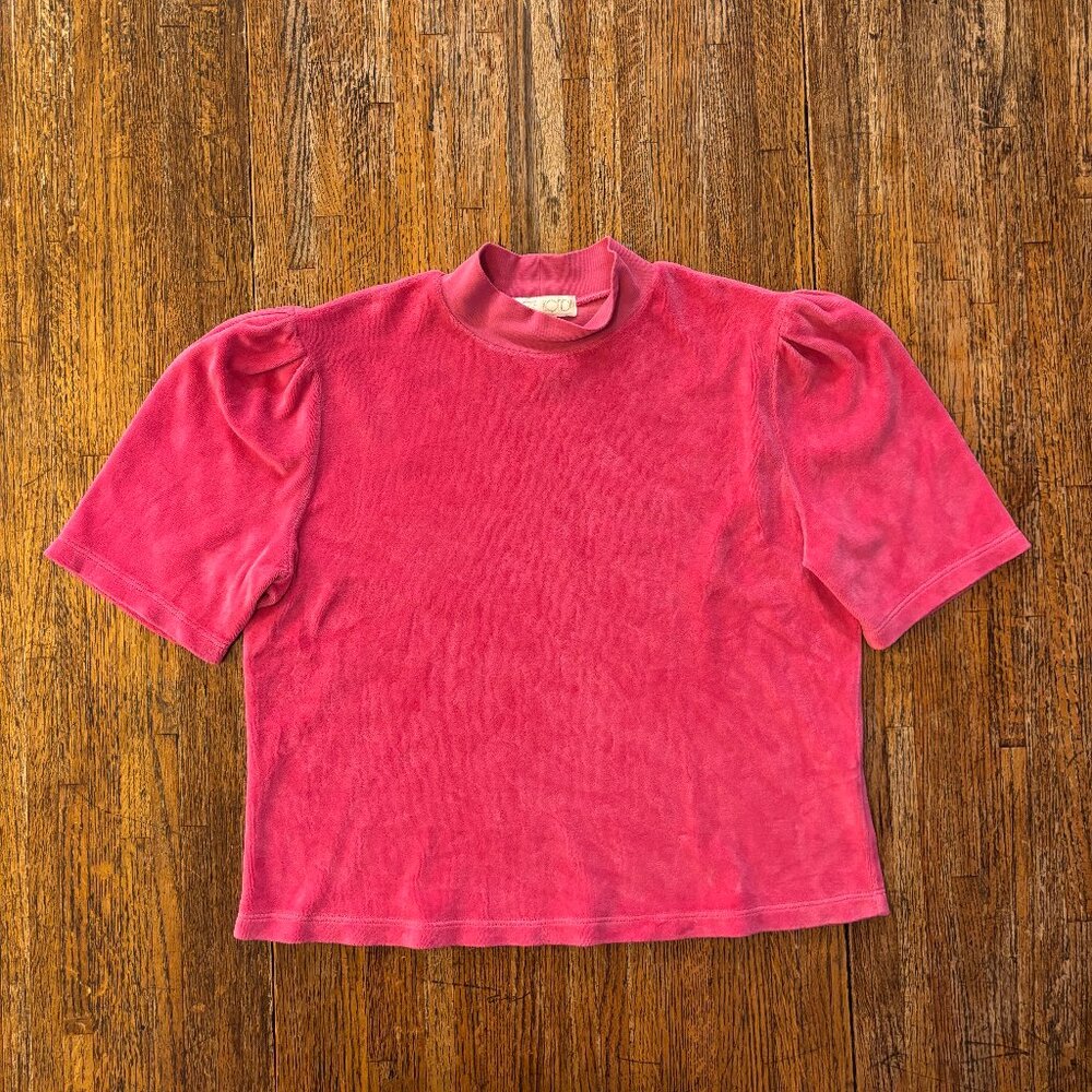 Suzie Kondi Paros Velour Top in Amaranth Size Small